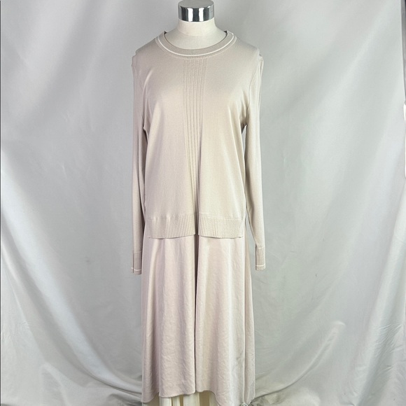 Marccain Cr Sweater Top/ Satin Skirt Long Dress